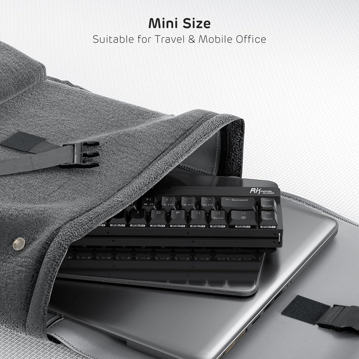 RK ROYAL KLUDGE F68 60% Foldable Low Profile Wireless Mechanical Keyboard