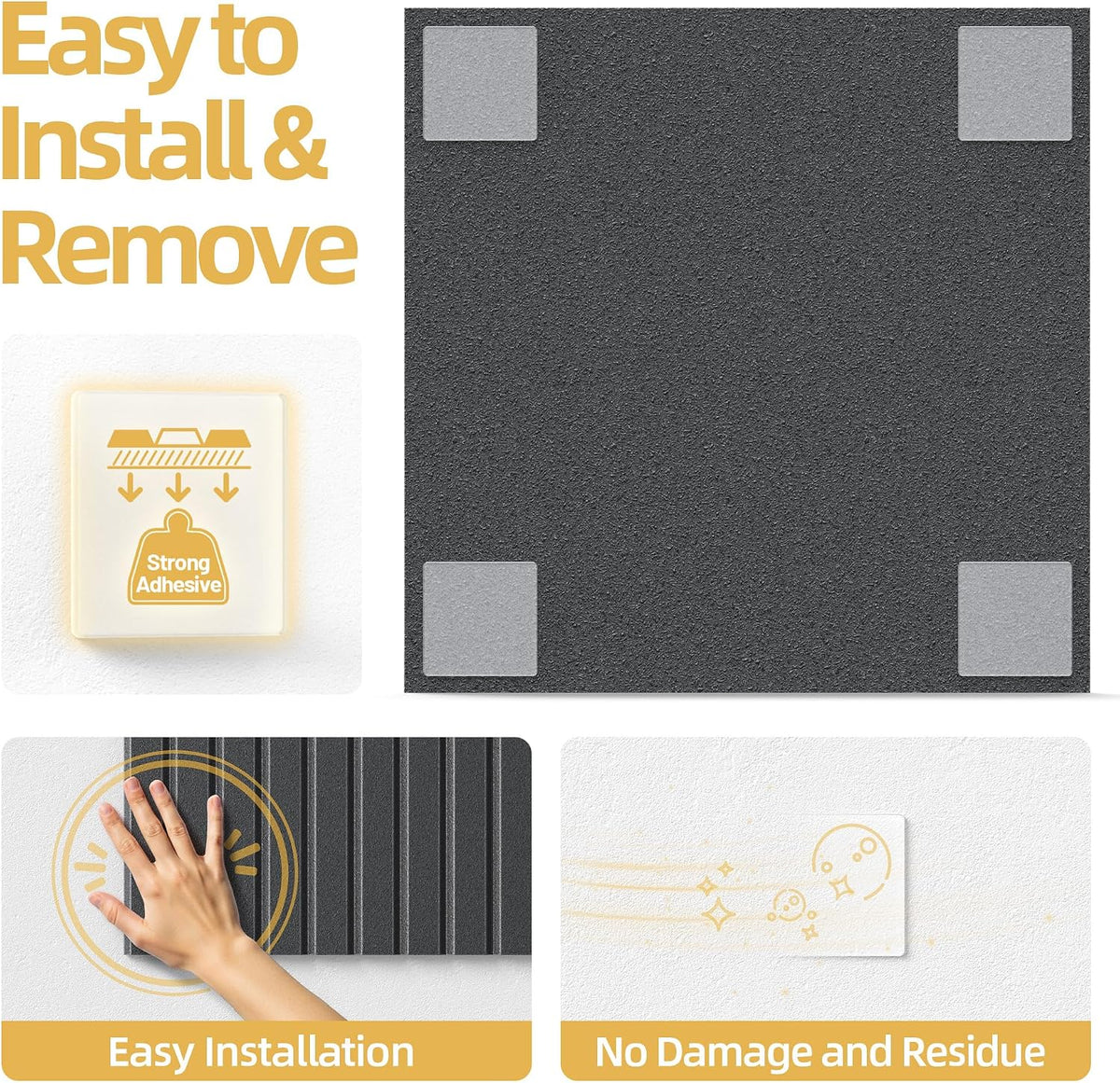 Large Cork Board for Walls 12 Pack Bulletin Board with 60 Adhesive Tabs