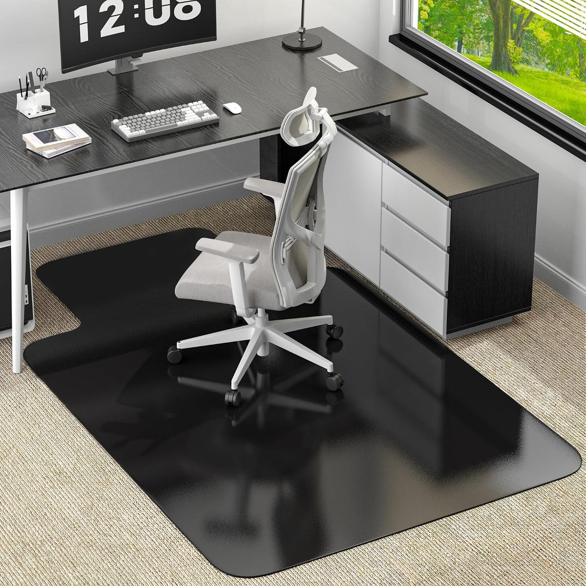 Office Chair Mat for Low Pile Carpet, 48"x60" Smooth Glide with Lip