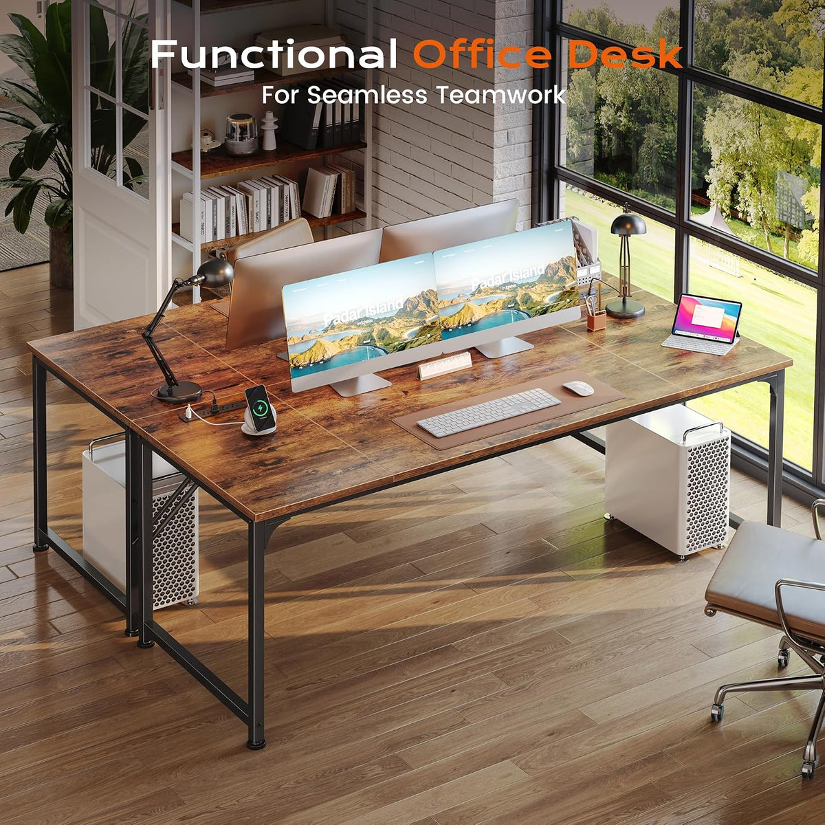 PRAISUN 63 X 30 Inch Extra Deep Desk with Power Outlets
