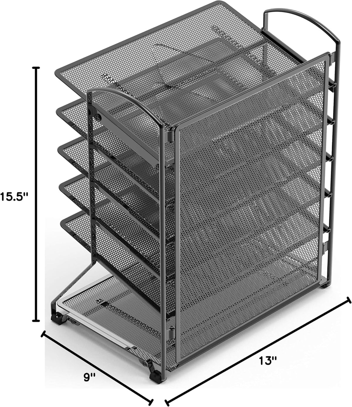 Simple Houseware 2 Packs 6-Tier Desk Organizer & Sliding Paper Tray, Black