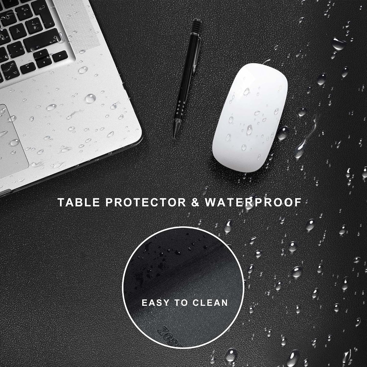 ZORESYN PU Leather Desk Mat 31.5 x 23.6 Inch (Black)