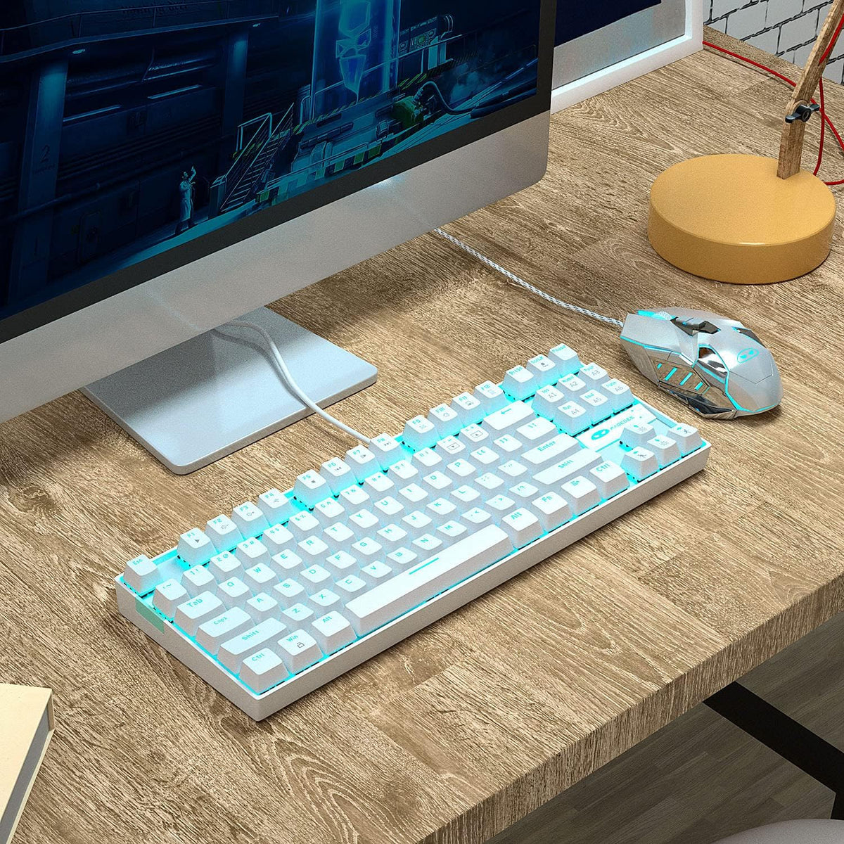 MageGee Mechanical Gaming Keyboard with Blue Switch, Compact 87 Keys Wired Co...