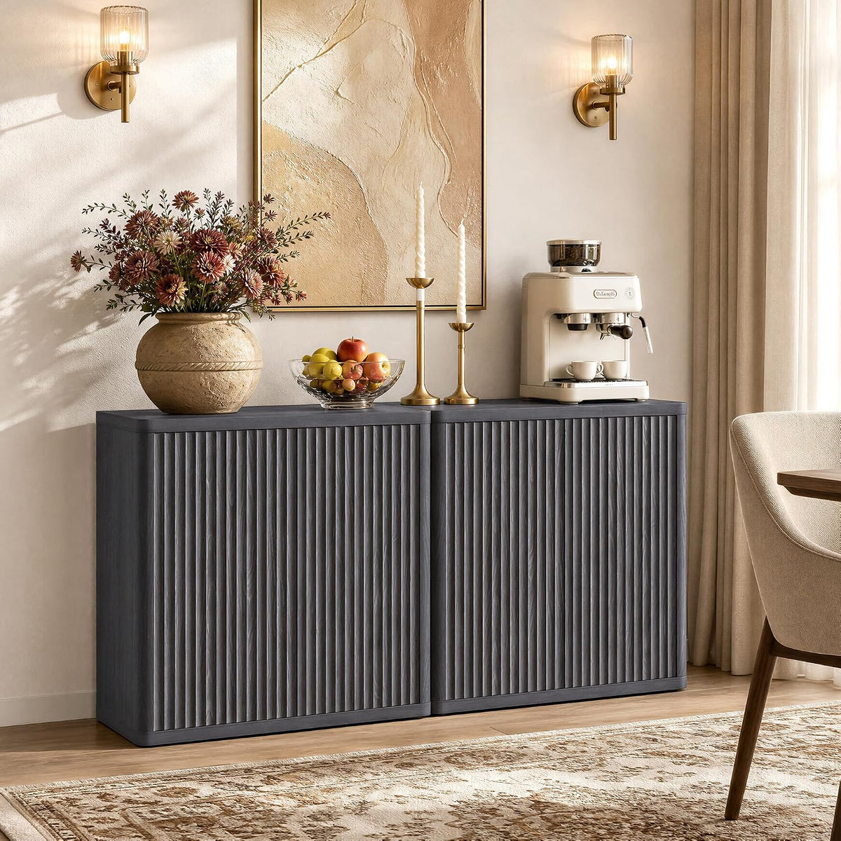 SICOTAS Buffet Cabinet with Storage 103.8" Sideboard Accent Modern Crede...