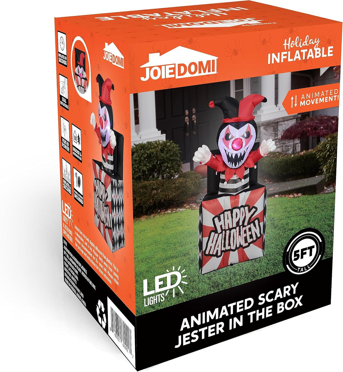 Joiedomi 5 Ft Halloween Inflatables Animated Clown Decorations Outdoor, Hallo...