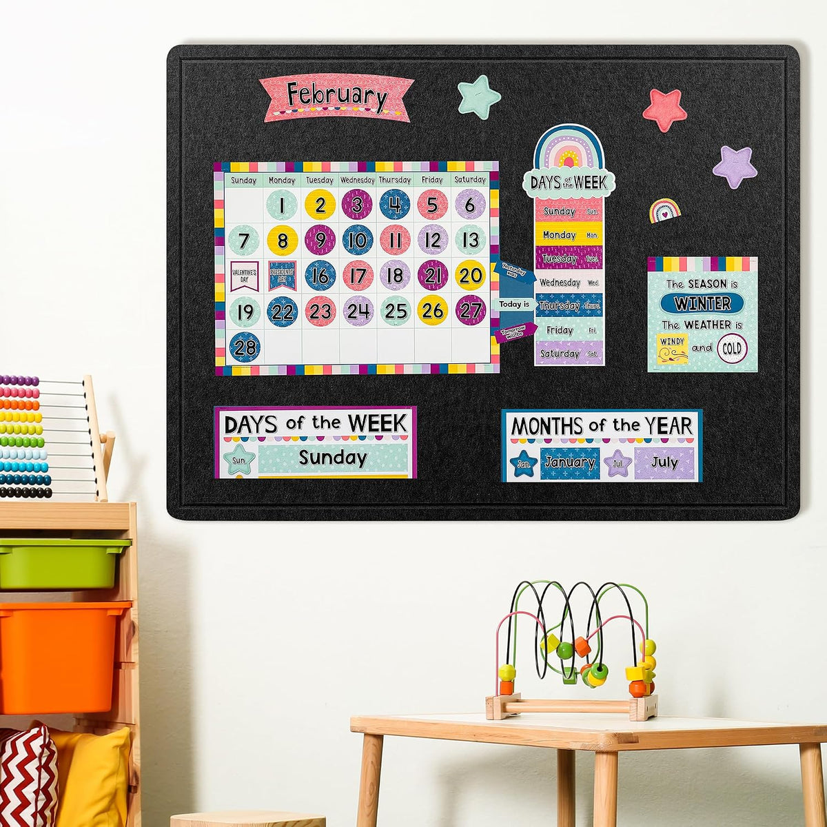 AKTOP Foldable Felt Bulletin Board for Wall, 48x36 inches, Black