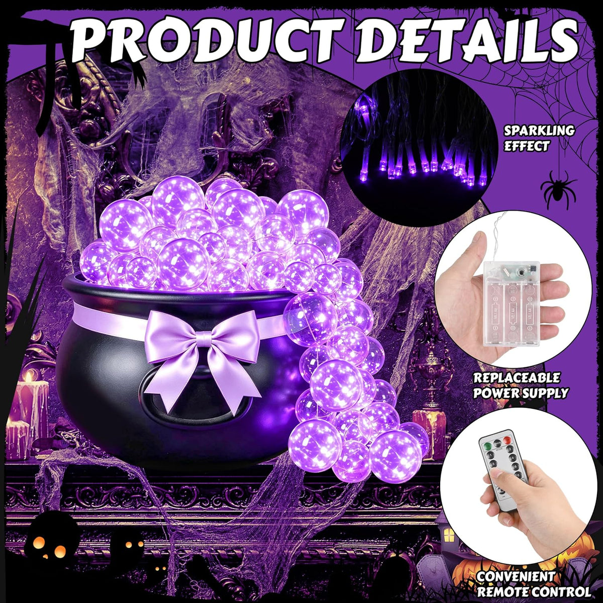 Halloween Witches Cauldron Decorations, DIY Bubbling Large Cauldron Bowl Set ...