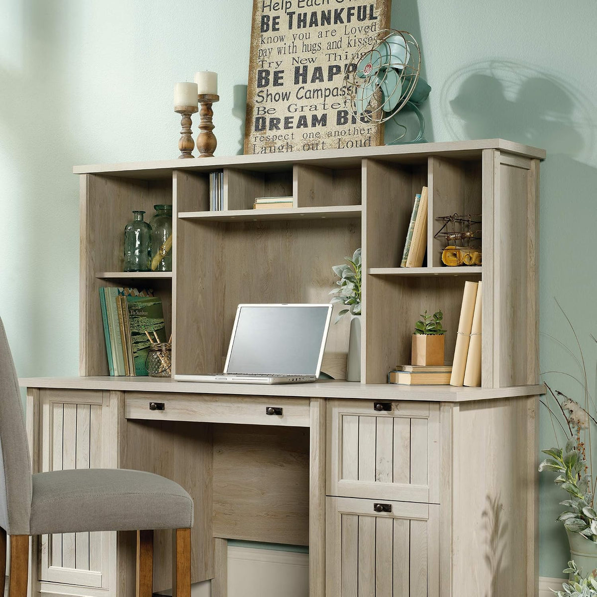 Sauder Costa Computer Desk with Storage Drawers, Home Office Desk, in Chalked...