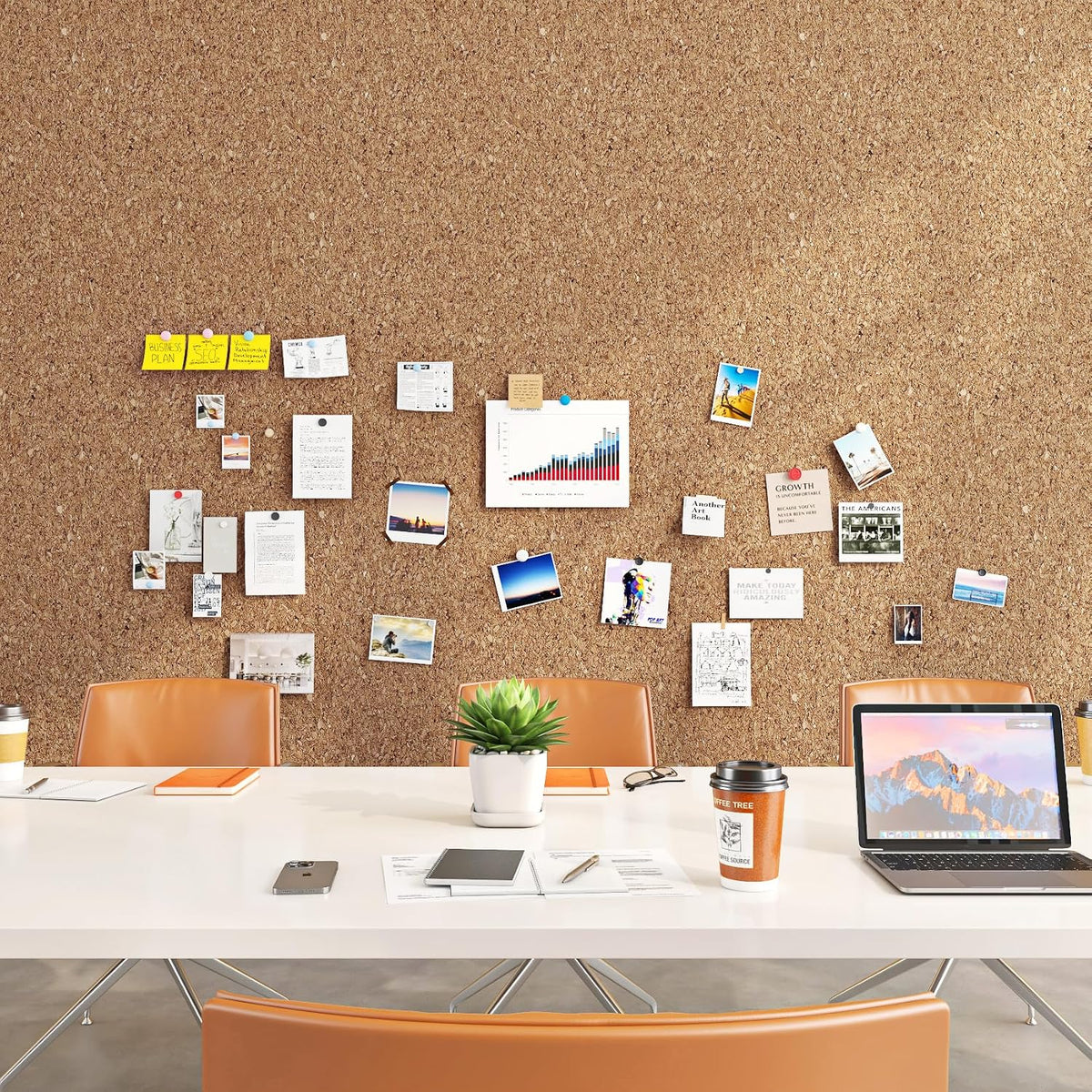 ReWallpaper Large Cork Board Roll 1.5mm Thick Self Adhesive Cork Boards for W...