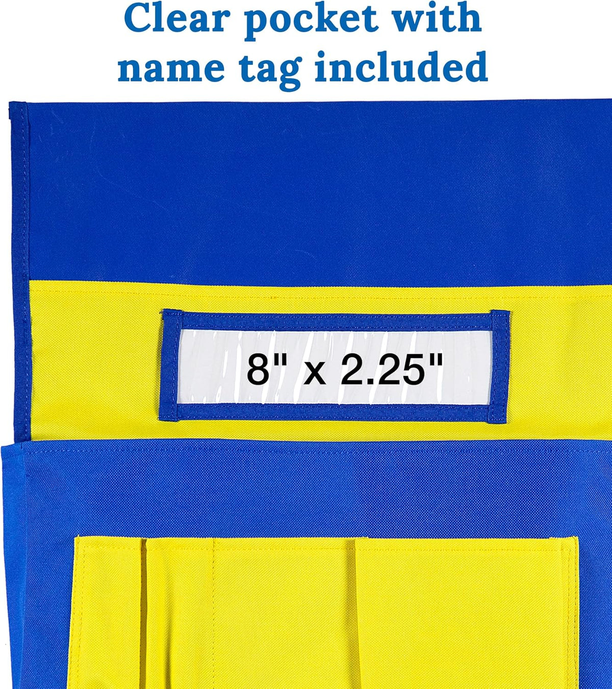 Carson Dellosa Chair Pockets for Classroom, Yellow & Blue, 6-Pack