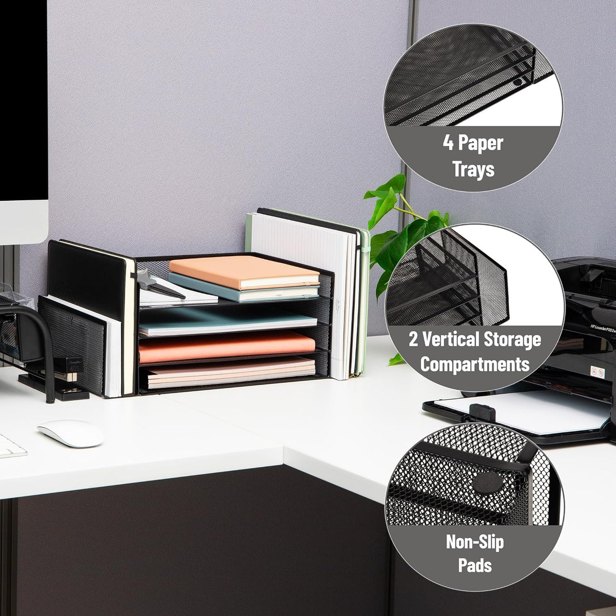 Mind Reader Desktop Organizer, File Storage, Paper Tray, Workspace, Office, M...