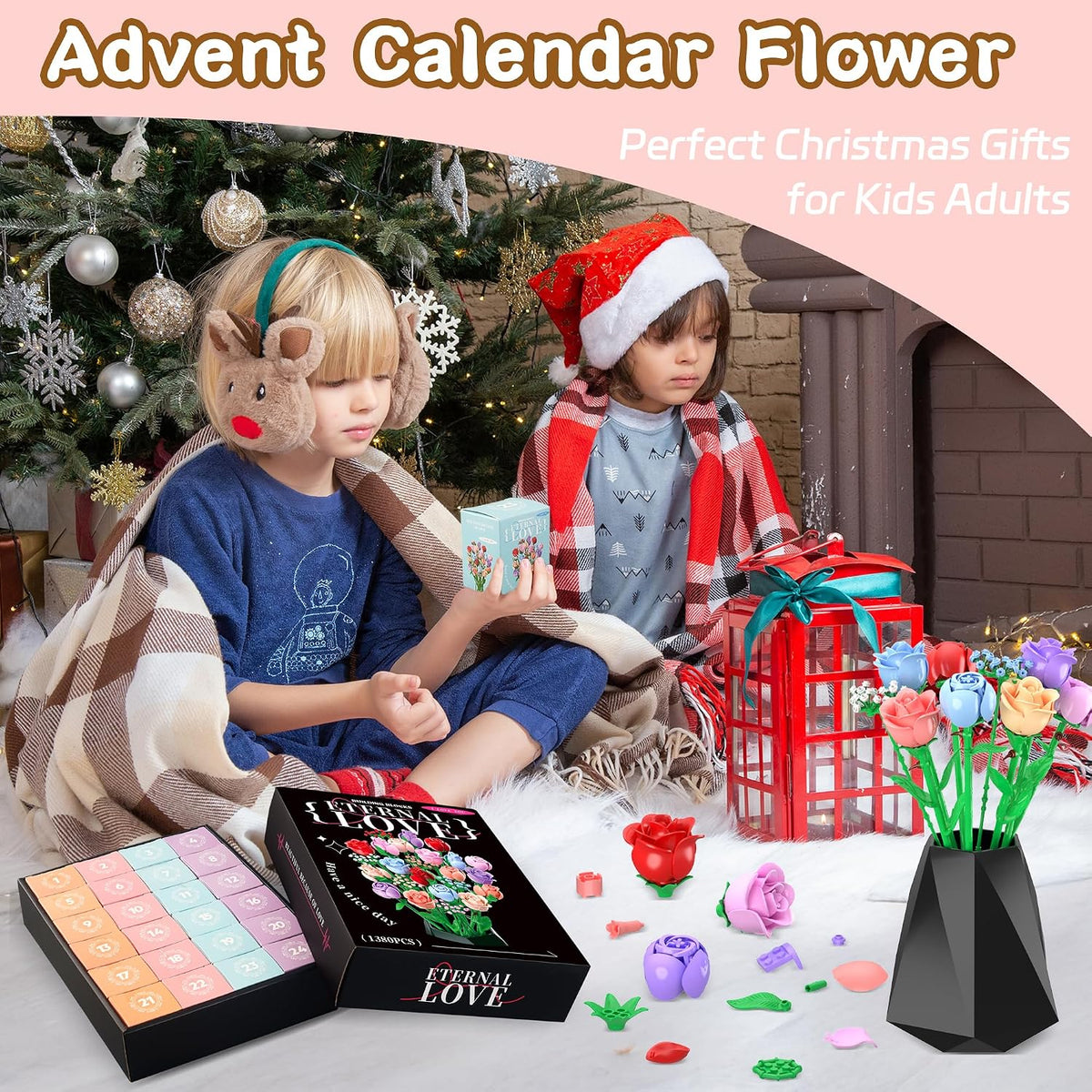 Sopu Flower Advent Calendar 2026, 24 Day Christmas Countdown Building Set - 1...