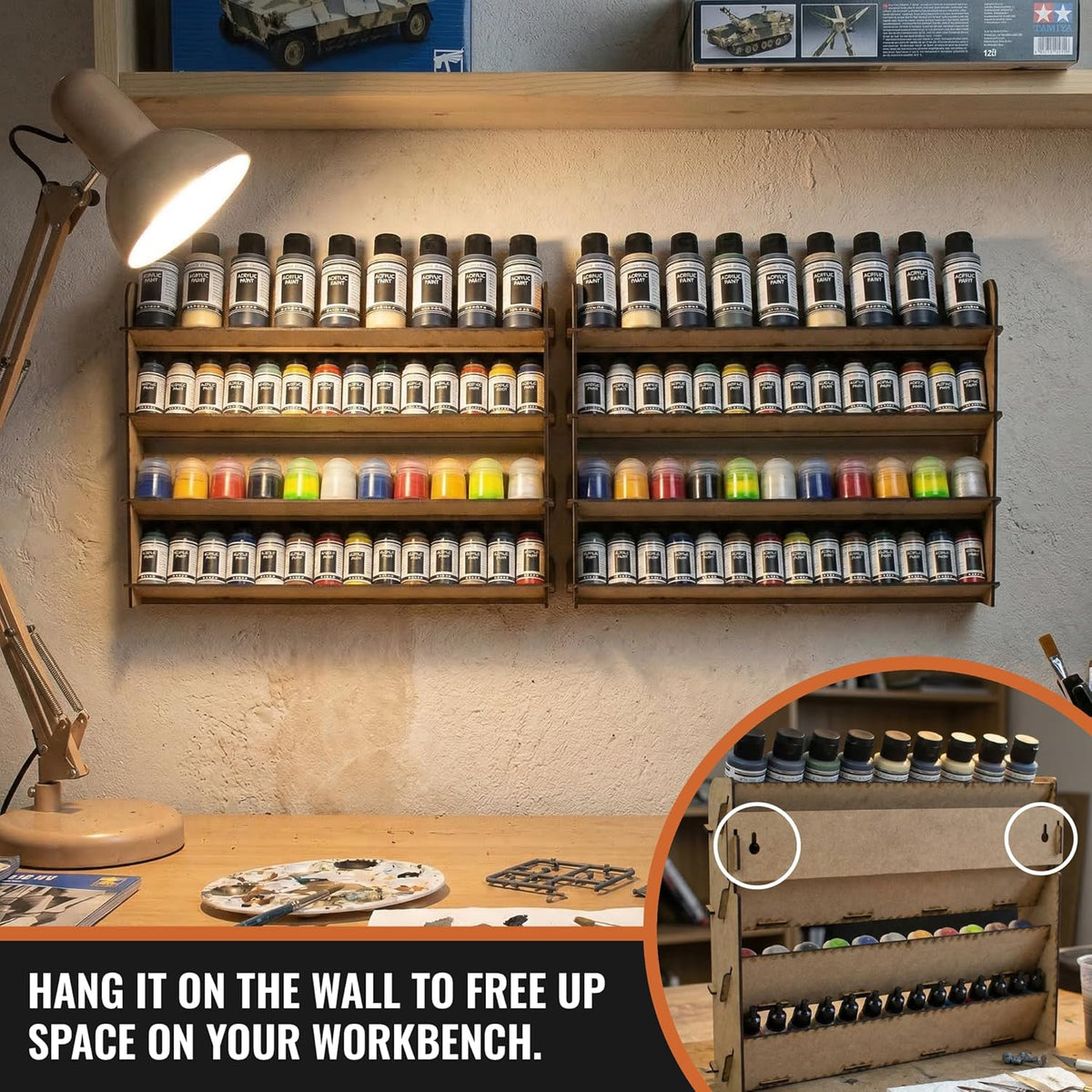 PROSCALE 2x Universal Wall Paint Organizer for Miniatures & Modeling, Ver...