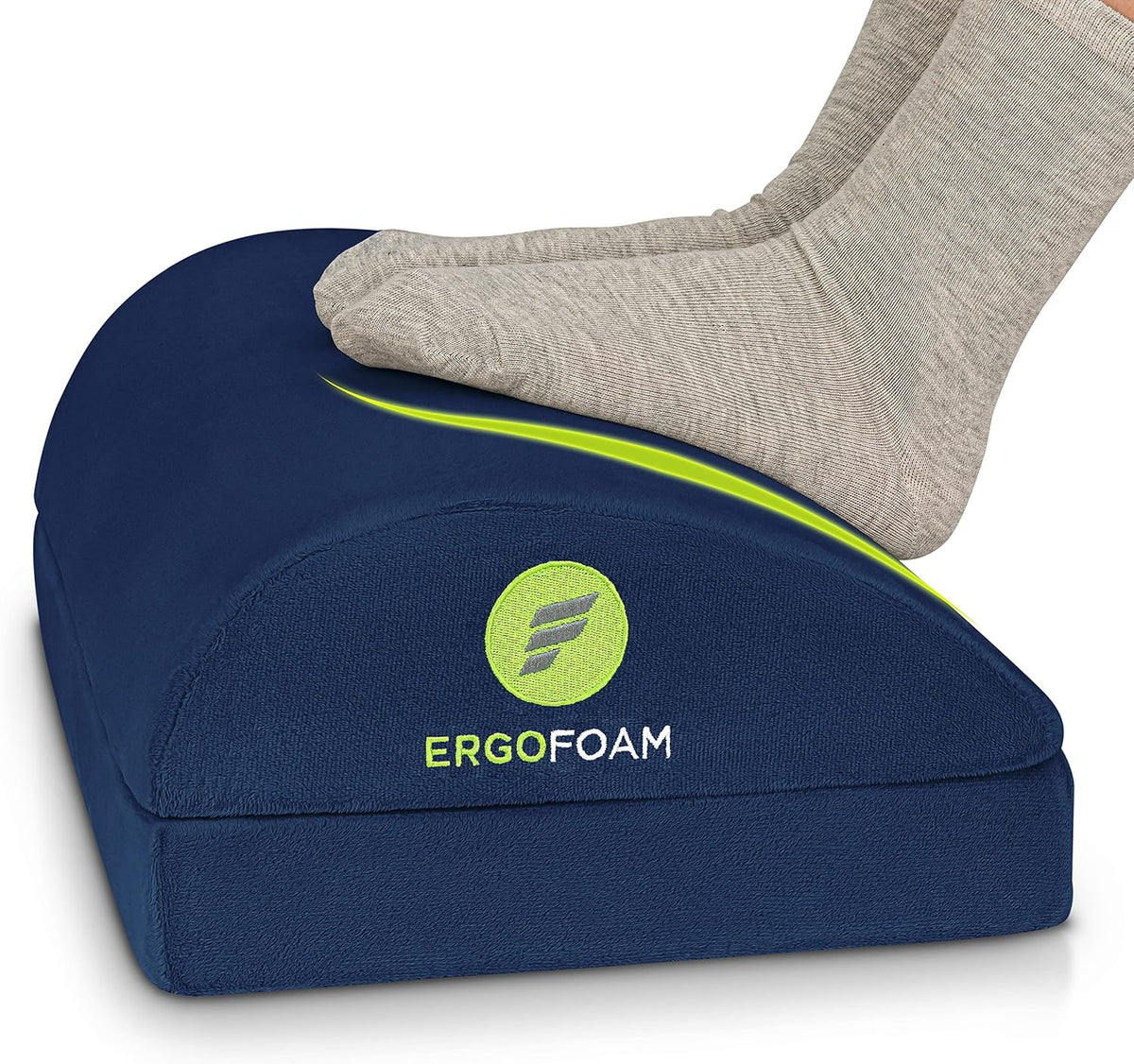 ErgoFoam Foot Rest - Chiropractor-Endorsed Orthopedic Teardrop Design 2in1 Ad...