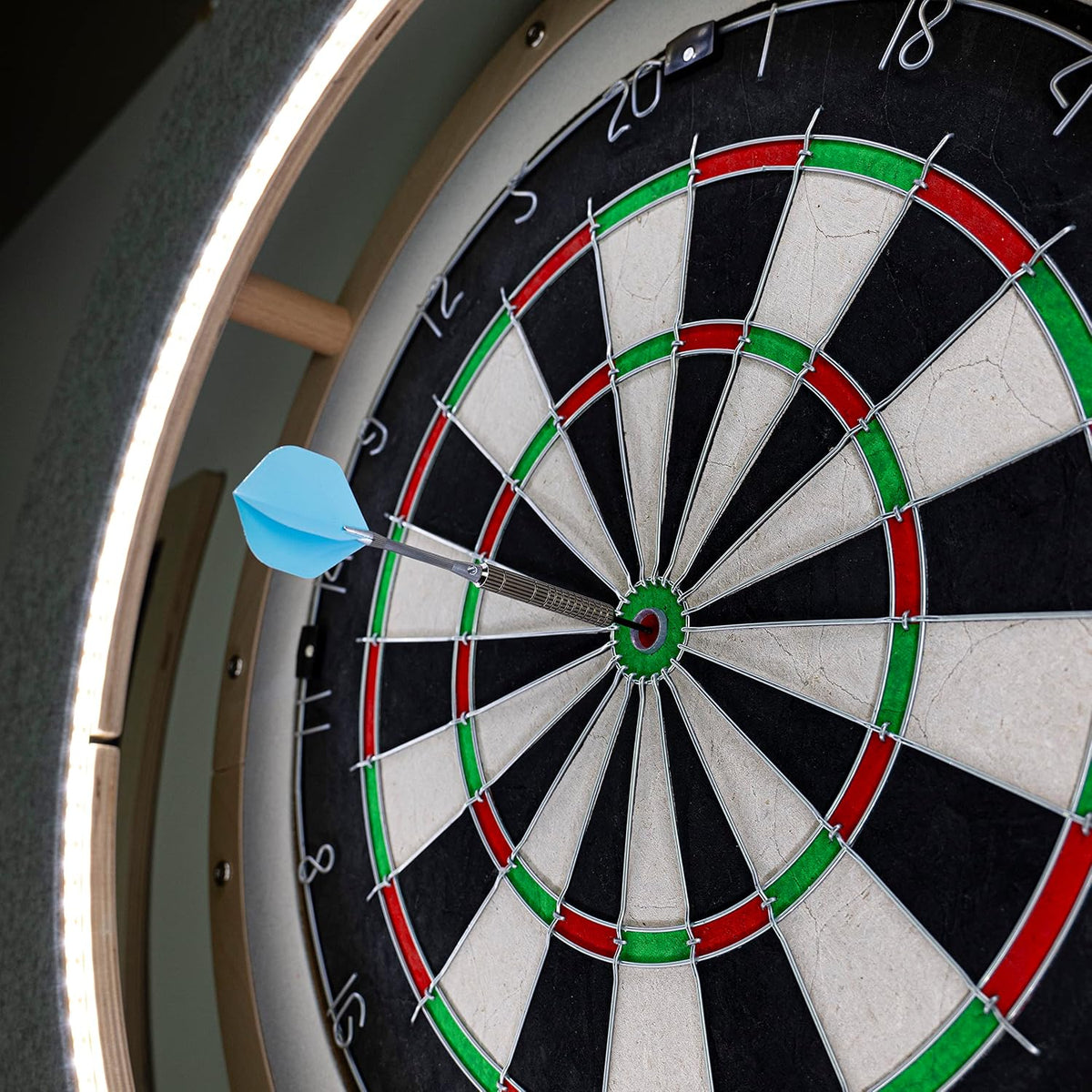 Dart Board Cabinet Set with LED Light; Bristle Dartboard, Built in LED Light,...
