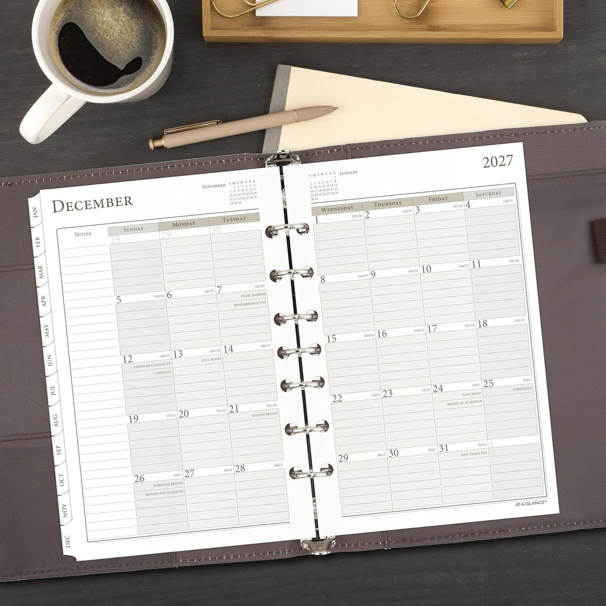 AT-A-GLANCE 2027 Planner Refill Daily, 5.5" x 8.5", Desk Size 4, On...