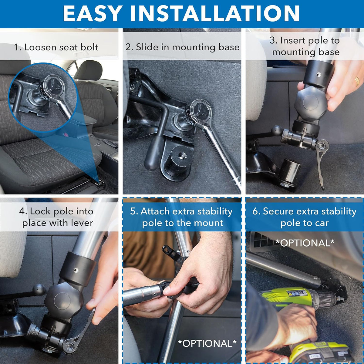 Mount-It! Car Laptop Mount for Truck, No-Drill with Stabilizer, 17" Laptops