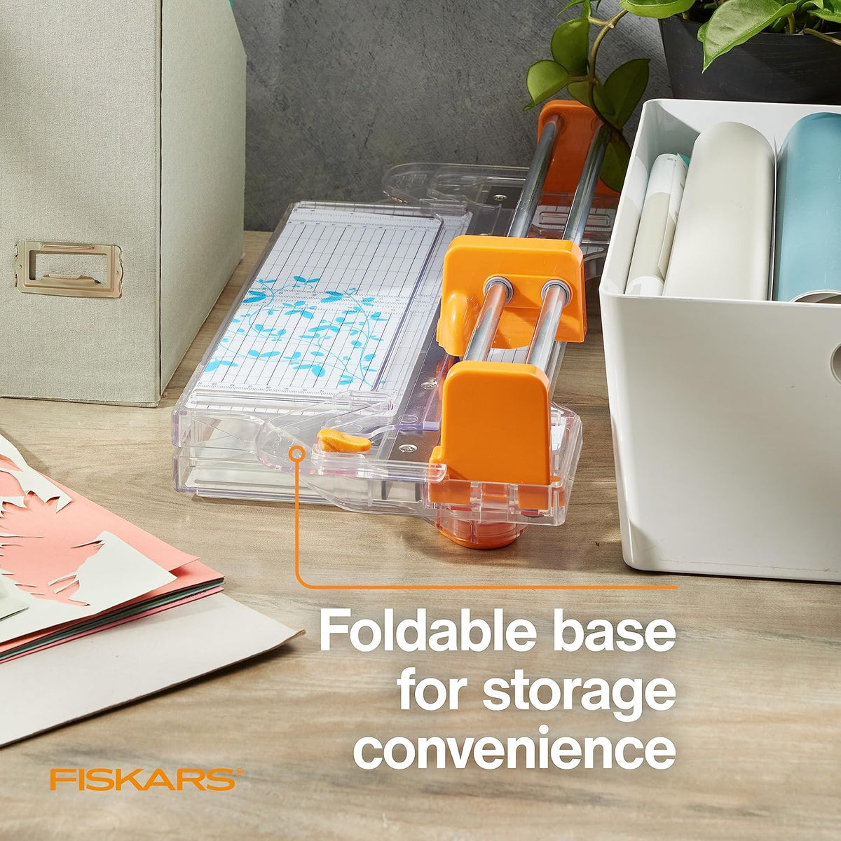 Fiskars ProCision Folding Rotary Bypass Paper Cutter, 12" Cut Length