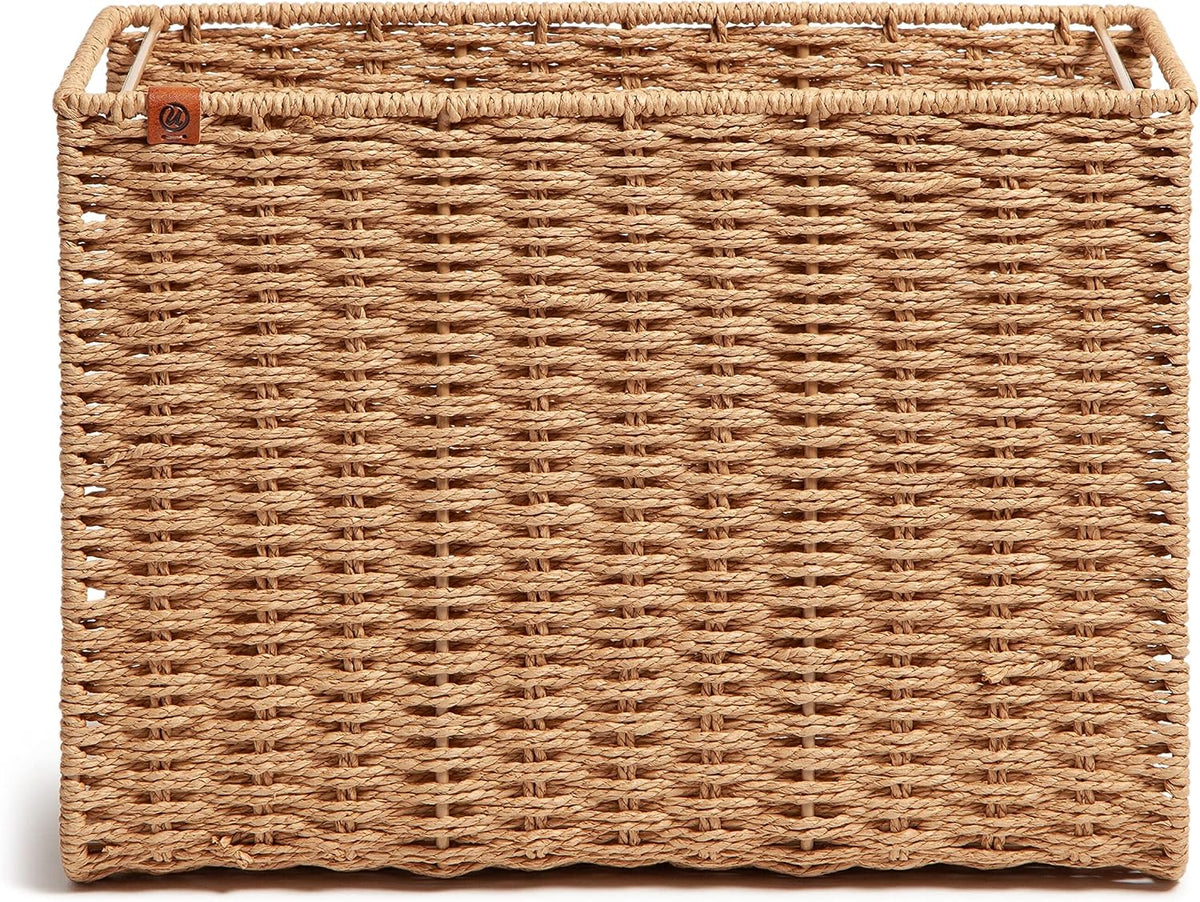U Brands Desktop Hanging File Organzier, Woven Texture, Letter Size