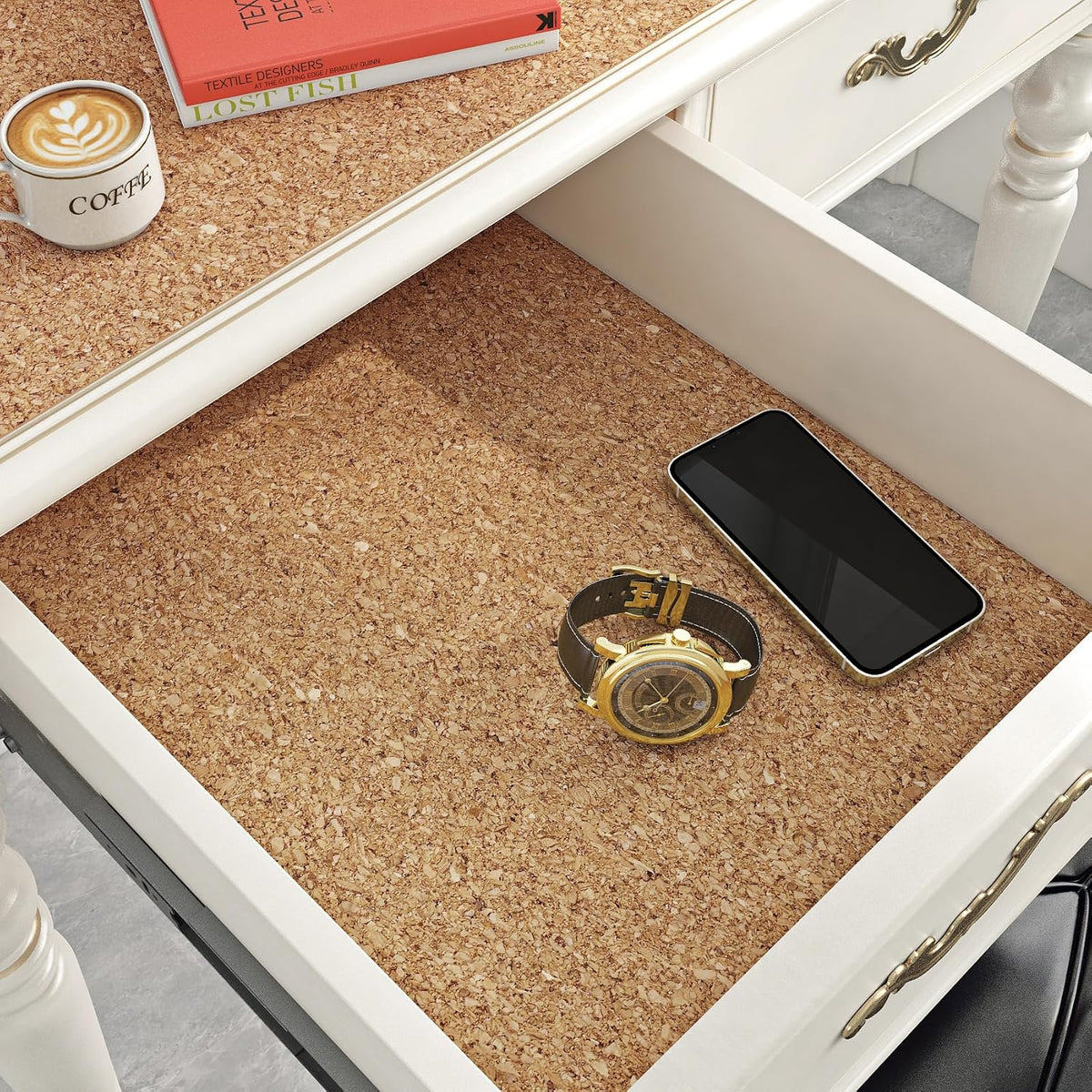ReWallpaper Large Cork Board Roll 1.5mm Thick Self Adhesive Cork Boards for W...