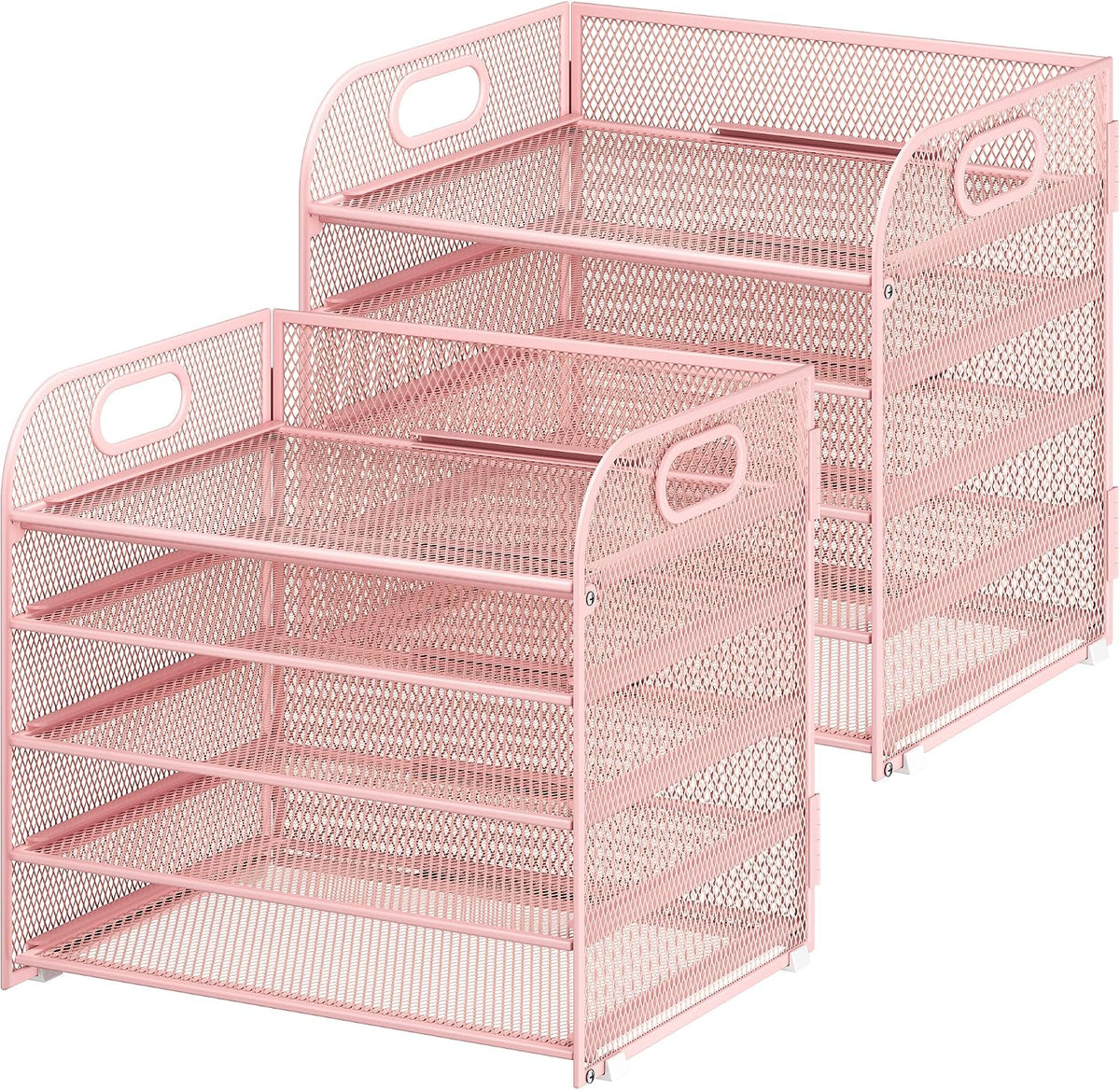 Cawukege 2 Pack 5 Tier Paper Organizer, Letter Tray with Handle, Mesh Desk Or...