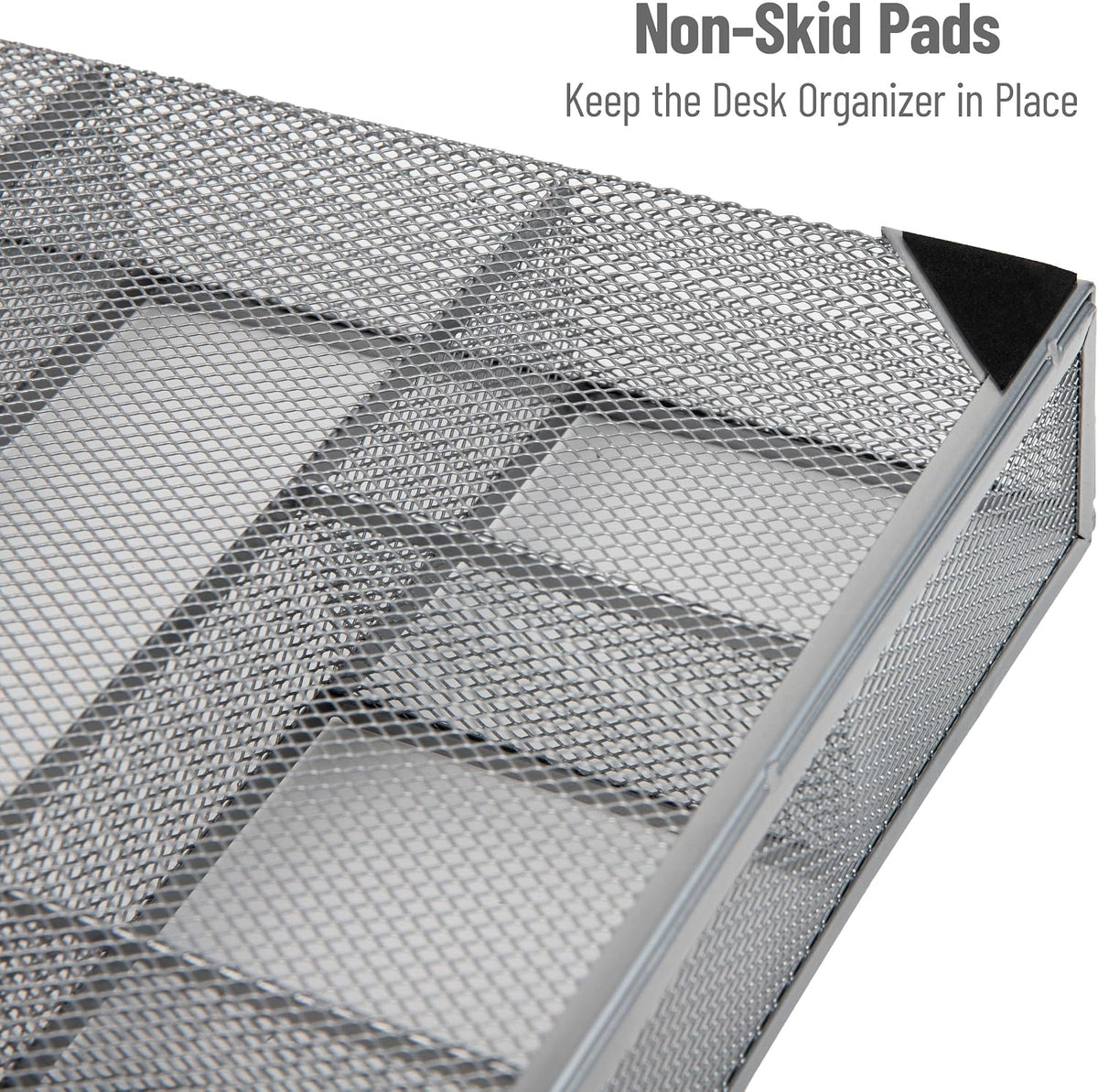 Mind Reader 6-Compartment Drawer Organizer, Metal Mesh Desk Organizer for Off...