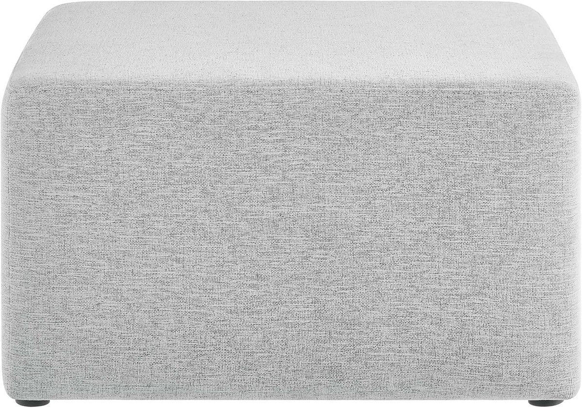 Modway Callum 28 Inch Square Ottoman in Heathered Weave Light Gray - Heathere...
