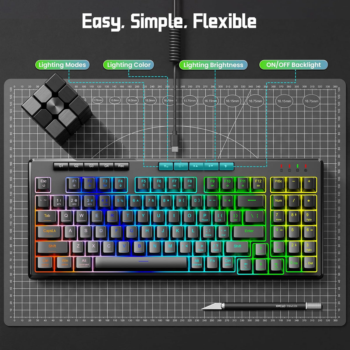 Redragon K517 Pro Wired Gaming Keyboard, RGB Backlit, Mechanical Feel 94 Keys...