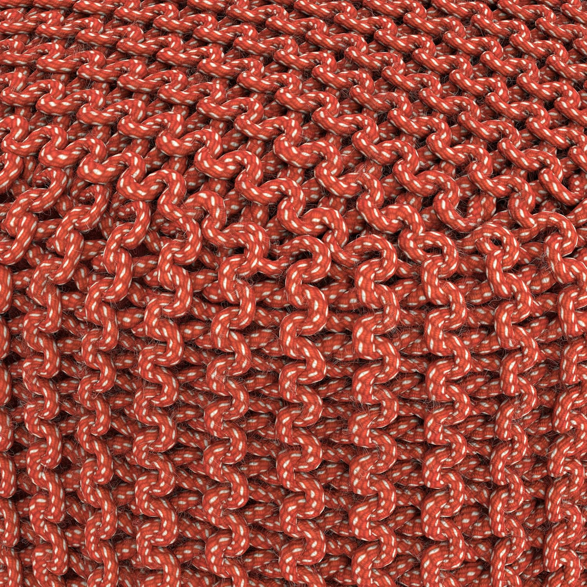 SIMPLIHOME Wynne 18" Wide Round Pouf in Orange PET Polyester