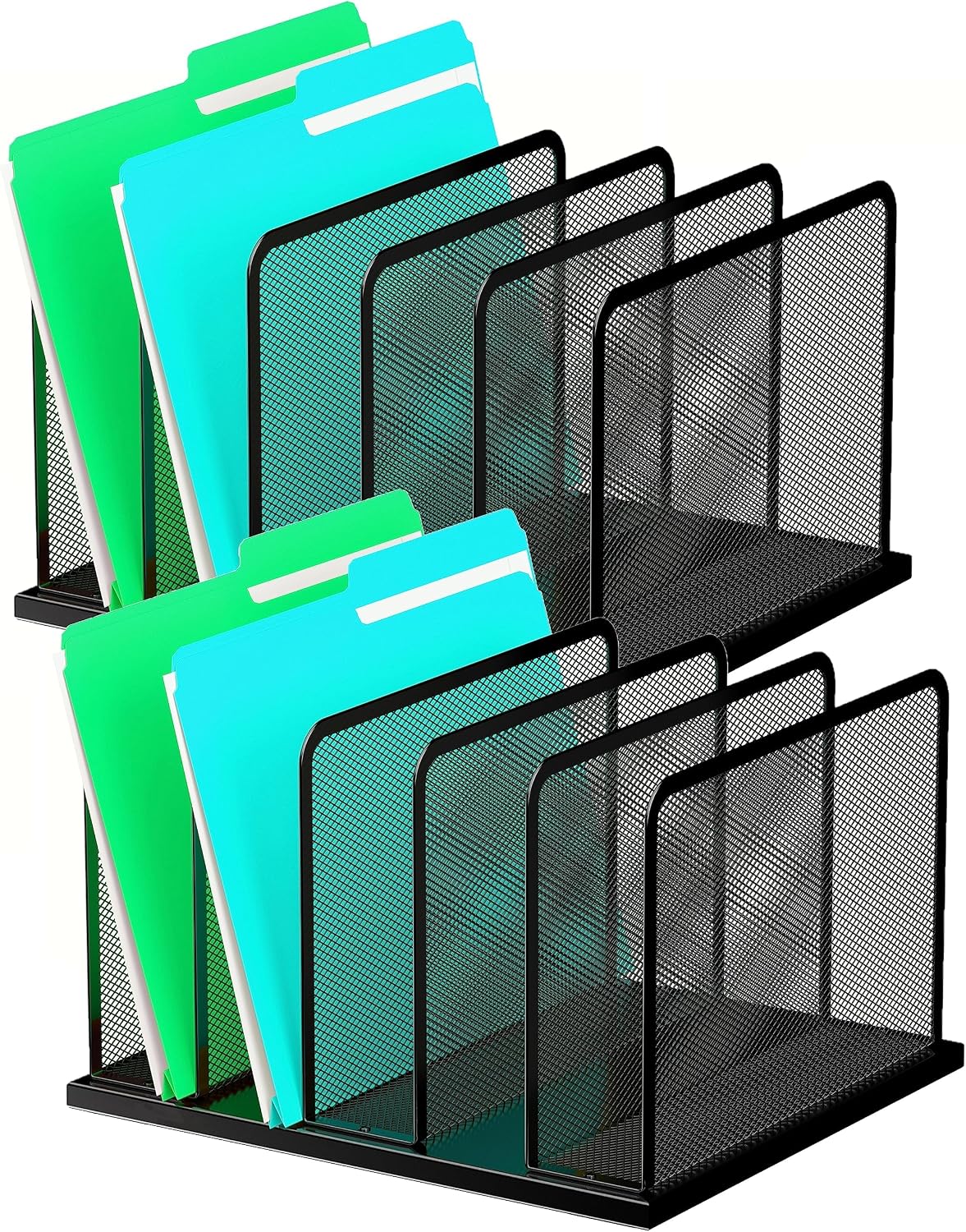 Kuntine.B Desk File Organizer Upright Mesh Desktop Organizer File Sorter Offi...