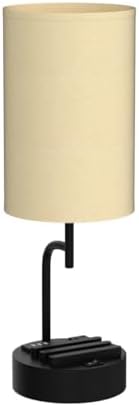 dreamholder table lamp with 3 usb charging ports, side view