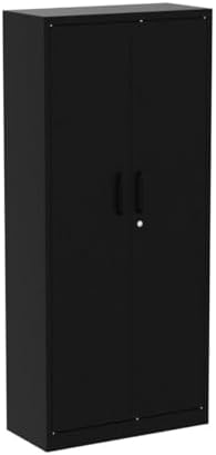 yizosh metal garage storage cabinet with 2 doors showing dimensions