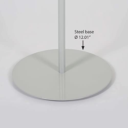 m&t displays pedestal adjustable telescoping menuboard, aluminum profile, front angle view