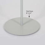 m&t displays pedestal adjustable telescoping menuboard, aluminum profile, front angle view