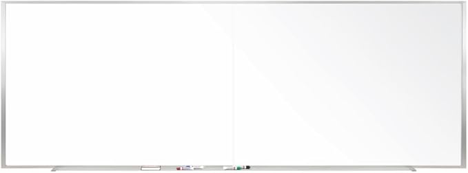 Ghent 4 x 12 Porcelain Magnetic Whiteboard, Aluminum Frame, 1 Marker, 1 Eraser by Ghent