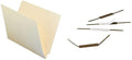 Smead Shelf-Master® End Tab File Folders, 100 Count, Manila, Reinforced Straight-Cut Tabs, Letter Size (24110) and Smead Self-Adhesive Fastener, 2" Capacity, Brown, 100 per Box (68220)