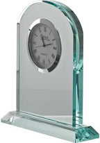 Crown Awards Emerald Crystal Clock – Personalized Jade‑Tone Desk Clock - Image 2