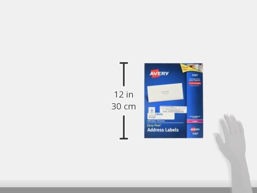 Avery® Easy Peel Printable Address Labels with Sure Feed®, 1" x 4", White, 2,000 Blank Mailing Labels for Laser Printers (5161)