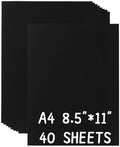 Black Cardstock Bulk 40 Sheets 8.5 x 11 Inches, 180GSM/65LB Colored Card Stock by CozyNestMo