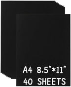Black Cardstock Bulk 40 Sheets 8.5 x 11 Inches, 180GSM/65LB Colored Card Stock by CozyNestMo