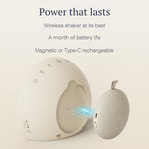 anjank extra loud alarm clock with wireless bed showing dimensions