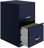 Scranton & Co Set of 2 18" D 2-Drawers Metal File Cabinet in Navy