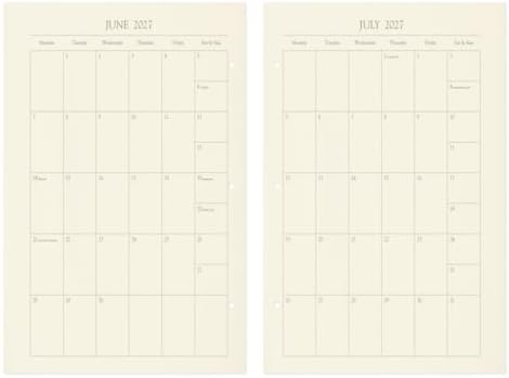 Gallery Leather Agenda Planner 2027 Freeport Mocha | 3-Ring Bound Weekly Monthly Calendar Planner and Notebook with Gold-Gilded Page Edges, 12 Months - 9x7"