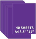 Colored Construction Paper 40 Sheets 8.5 x 11 Inches, 180GSM/65LB Purple Card by CozyNestMo