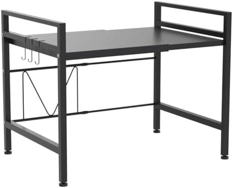 PUSDON Expandable Microwave Oven Rack, 2-Tier Countertop Baker's Rack Sty...