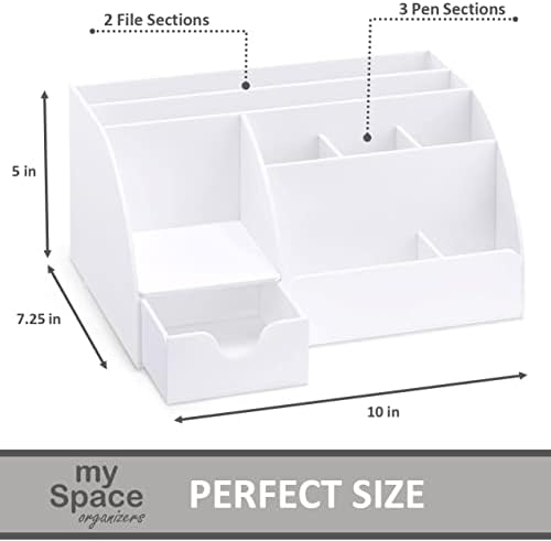 white desktop organizer - 9 compartment office desk, package contents