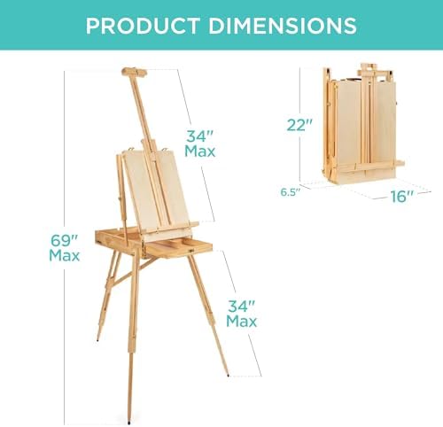 best choice products art easel for painting, portable on a desk or shelf