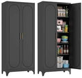 75" tall white storage cabinet with doors &, main product view