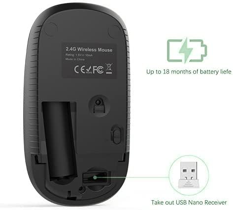 VssoPlor Wireless Mouse, 2.4G Slim Portable Computer Laptop Mouse - Image 5