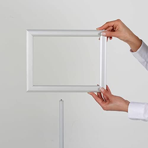 m&t displays pedestal adjustable telescoping menuboard, aluminum profile showing dimensions